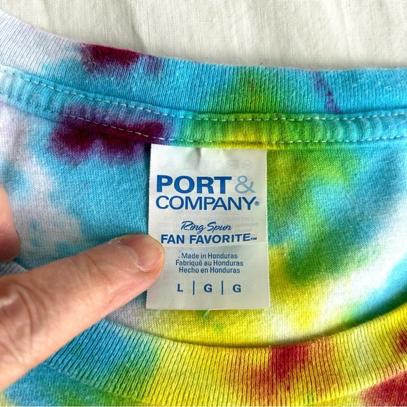 Port & Co Tie Dye Haight Ashbury Graphic T-Shirt Tee - Picture 7 of 10